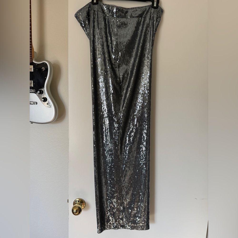 Silver/grey Sequin Trouser Pant